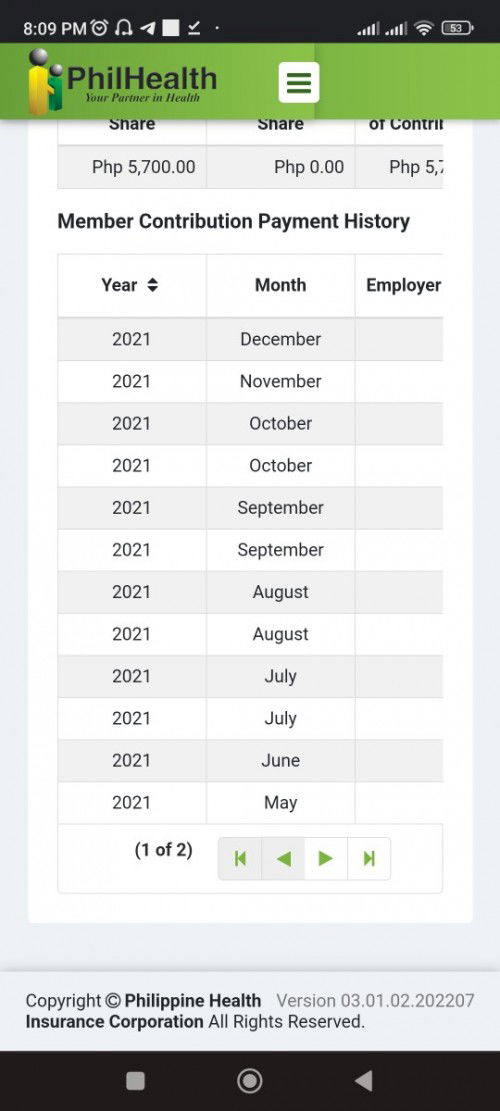 Philhealth contribution?