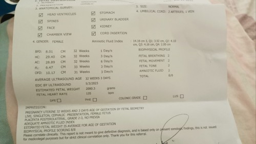 Hi mie ask ko lang sakto po kaya yung fetal weight ni baby na 2080.3 sa 35 weeks 😁