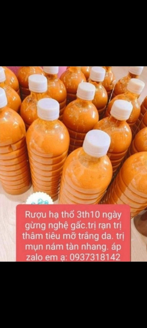 Em có làm  rượu hạ thổ gừng nghệ gấc để dùng sau sinh.
