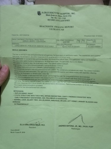 Gestational sac of early pregnancy