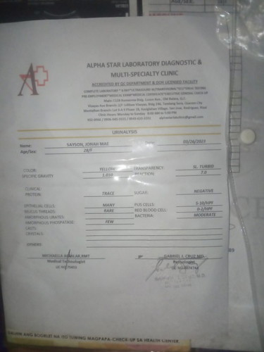 Mga mii normal lang po ba itong urinalysis result ko?