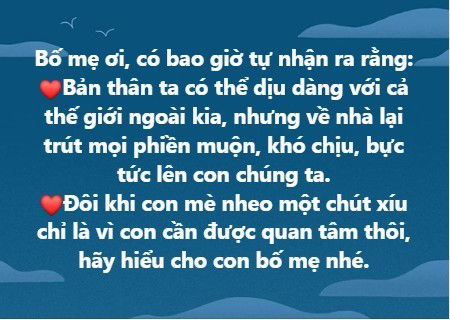 CÓ BAO GIỜ BỐ MẸ TỰ HỎI VÀ NHẬN RA MÌNH ĐÃ TỪNG NHƯ THẾ NÀY CHƯA
