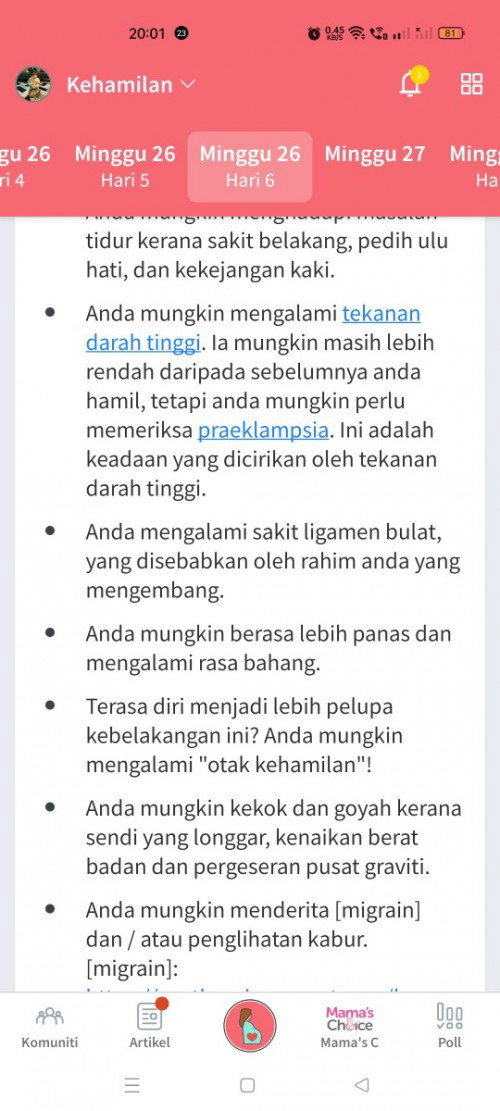 26w6d Perut Rasa Ketat & Tegang