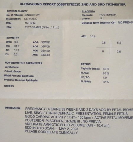 Ultrasound Result