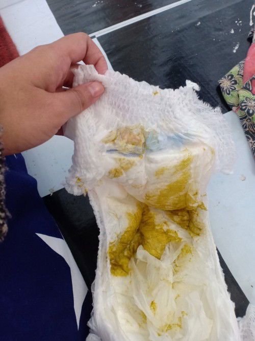 Pup bayi berwarna hijau