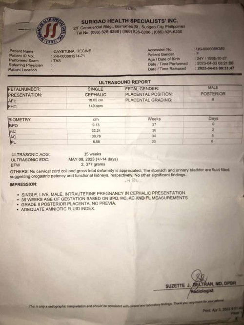 normal lang po ba Ultrasound result ko? wla p kse ob ko kaya d pa natingnan