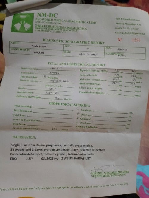 Pabasa naman po result ng Ultrasound namin ni Baby ?