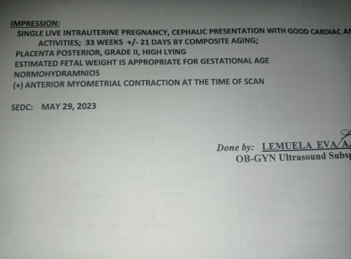 Anterior Myometrial Contraction