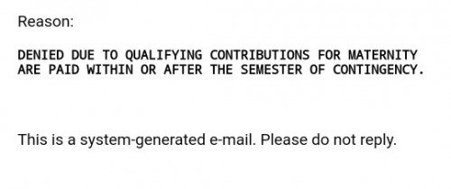 Denial of MBA