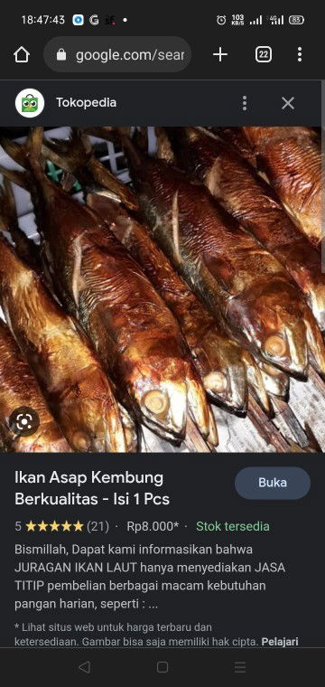 Terlanjur makan ikan asap