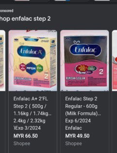 apa perbezaan 2 susu ne? atau sama ja? atau cuma berlainan packaging?