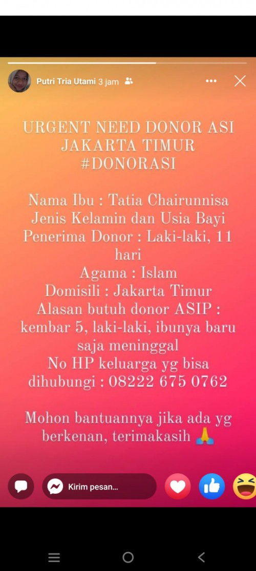 Butuh donor ASI