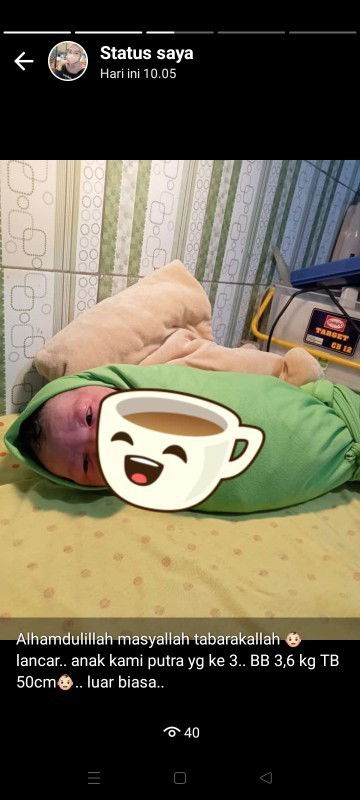 Pas banget lahiran hari raya idul Fitri 38 weeks