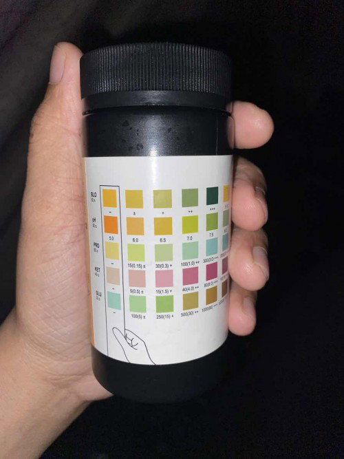 Urine detect blood + protein.