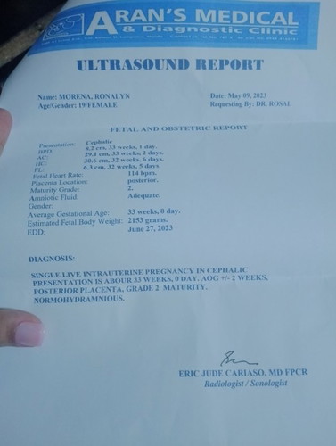 ultrasound result
