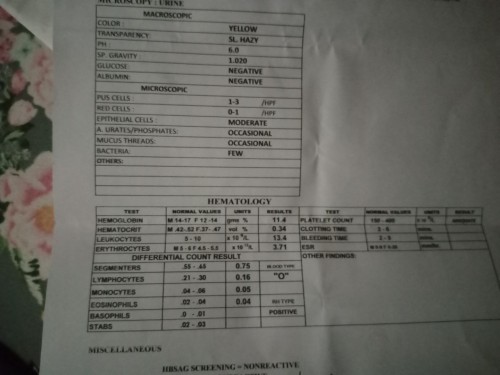 Hello po mga mii.. Normal lang po ba result ng lab co.. Thank you..😊