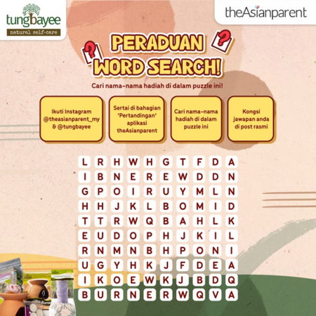 Peraduan WORD SEARCH dari Tungbayee