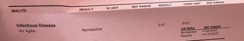 HIV TEST RESULT