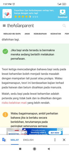 Baby sedu dalam kandungan