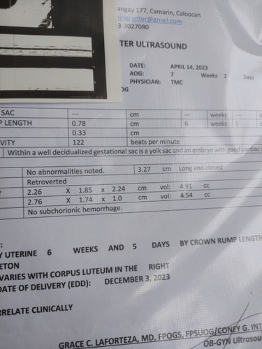 Result ng ultrasound