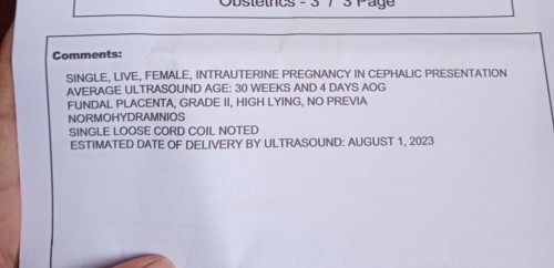Ultrasound result