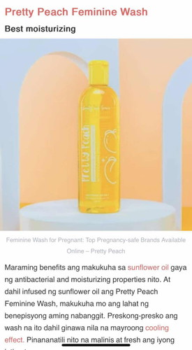 Pretty peach fem wash