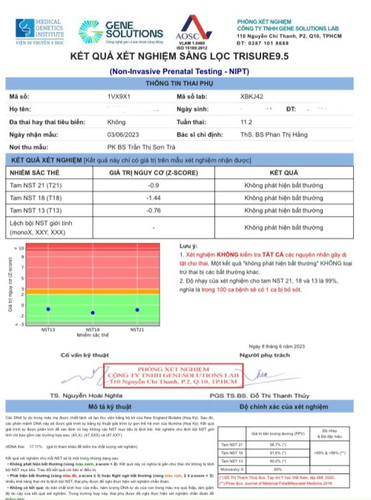 Kết quả Nipt thế này là trai hai gái vậy mọi người.