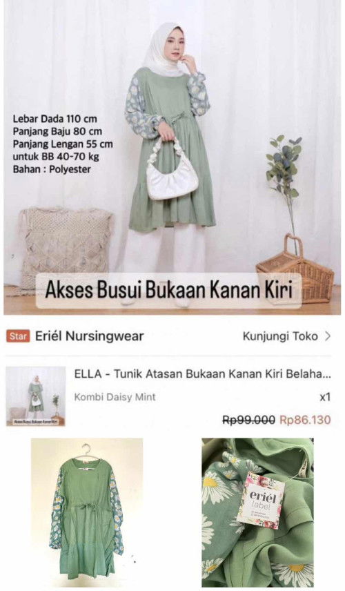 baju dress menyusui busui