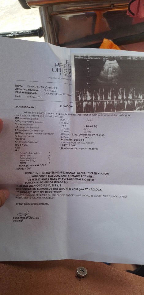 RESULT NG ULTRASOUND