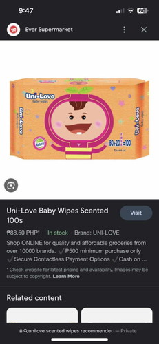 Safe na po ba sa 3 month old baby ang scented wipes? Like etong scented wipes ng unilove??? Thanks!!