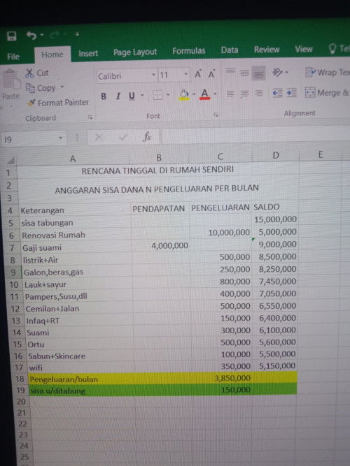 ANGGARAN PENGELUARAN ALA2 FRUGAL LIVING (HIDUP MINIMALIS)