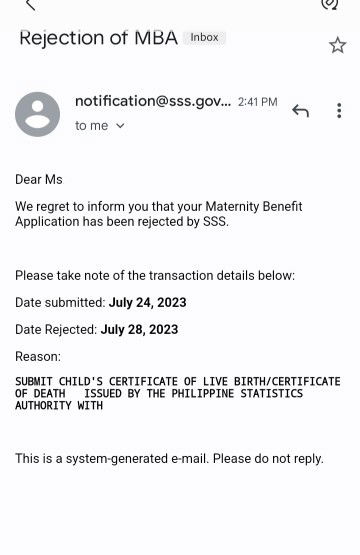 Rejection of Maternity Benefit