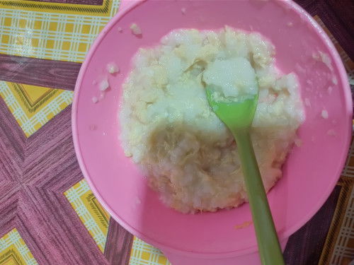 1th belum bisa makan nasi bahkan bubur