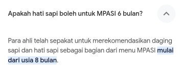 Hati sapi apakah boleh untuk MPASI bayi 6 bulan?