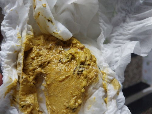 Pup bayi ada serat hitamnya