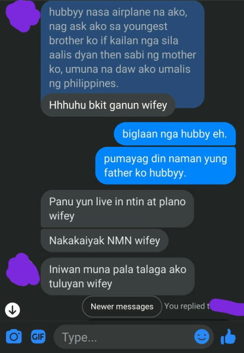 asawa ko na hindi sanay na mawala ako sa paningin niya.