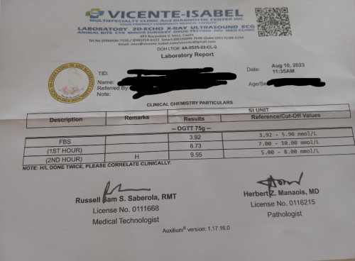 OGTT TEST RESULT