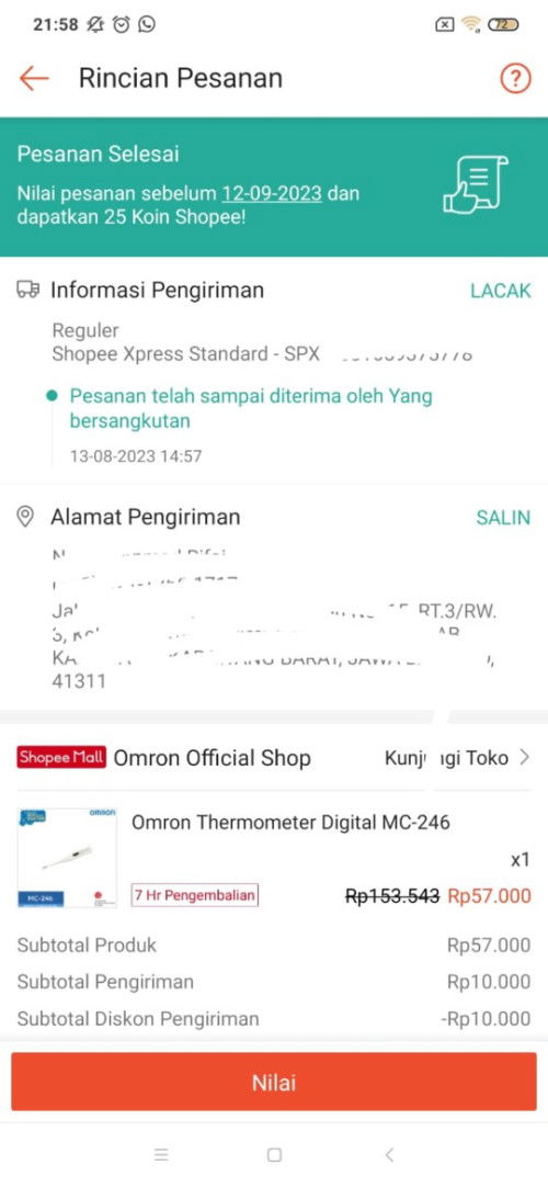 Jual termometer Omron