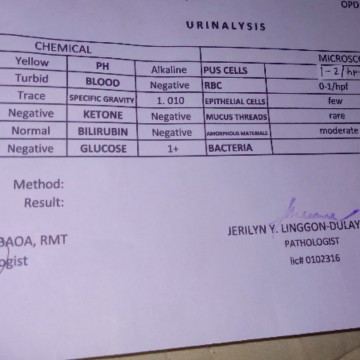 1+ na Glucose sa urine test