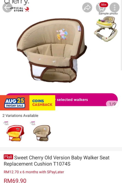 seat walker sweet cherry utk dijual. x digunakan walau sekali. baru beli..