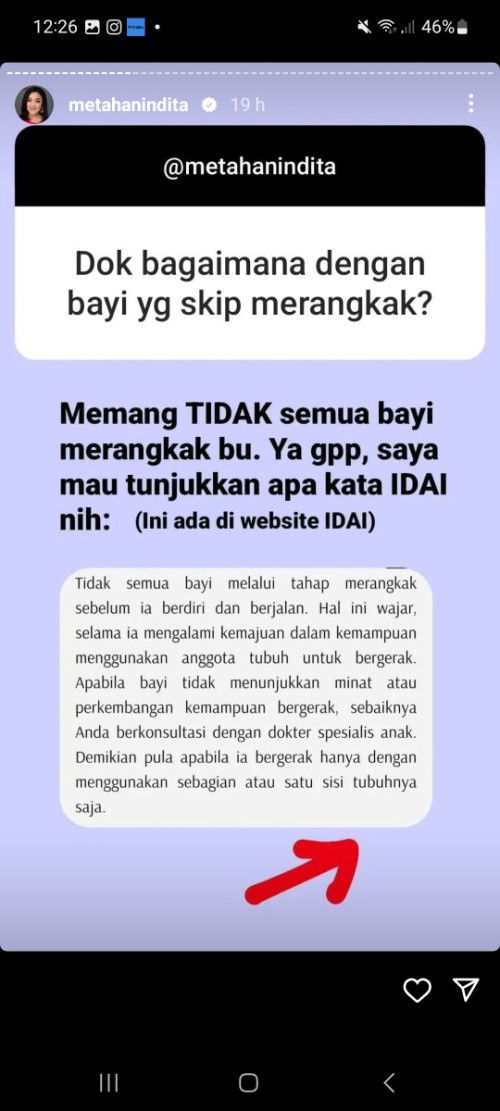 8 bulan 26 hari blm bisa merangkak dan duduk mandiri