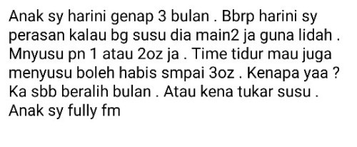 Baby 3 bln fully fm blh tau knp momy2 blh share pngalaman knp ank mcm tu