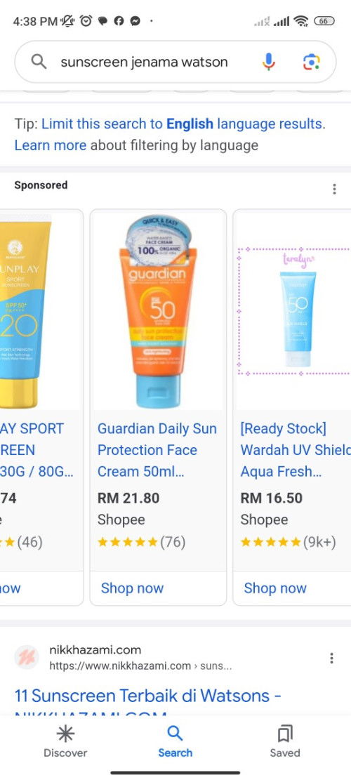 sunscreen jenama watson orange