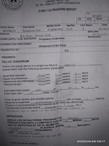 Ano Po ibig sabihin ng No encroachment in the internal os nor show abnormally nakalagay Kac sa ultra