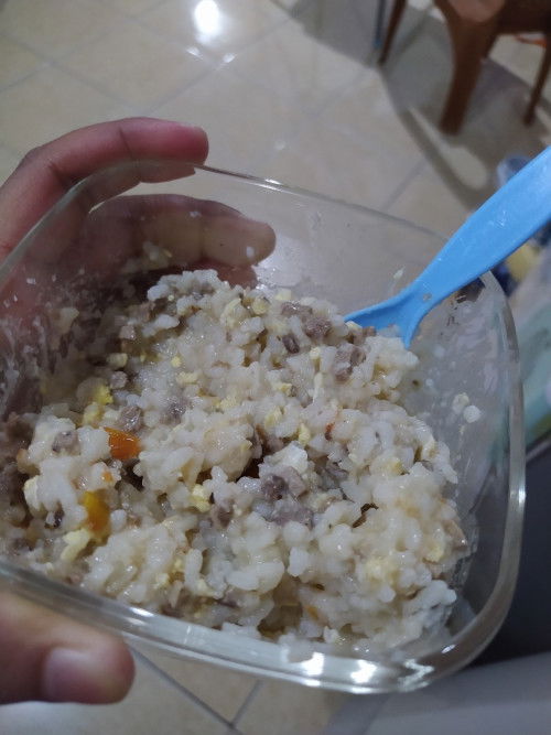 Bayi 13 bulan belum mau ngunyah nasi utuh.