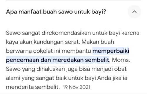 Sawo ternyata bagus buat bayi 6+ sembelit