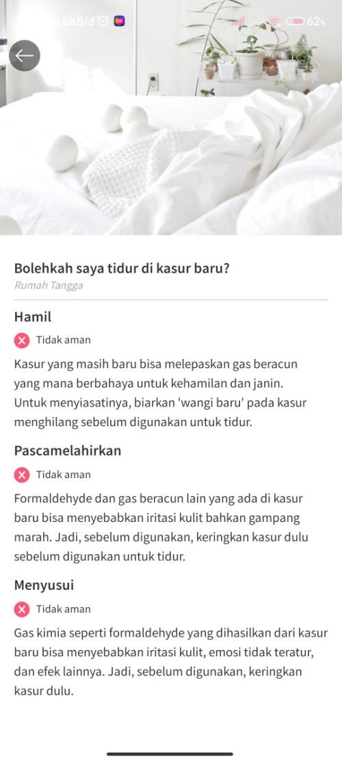 Kasur baru boleh dipake tidak?