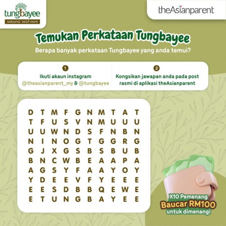 Jom Menang Baucar RM100 dari Tungbayee!