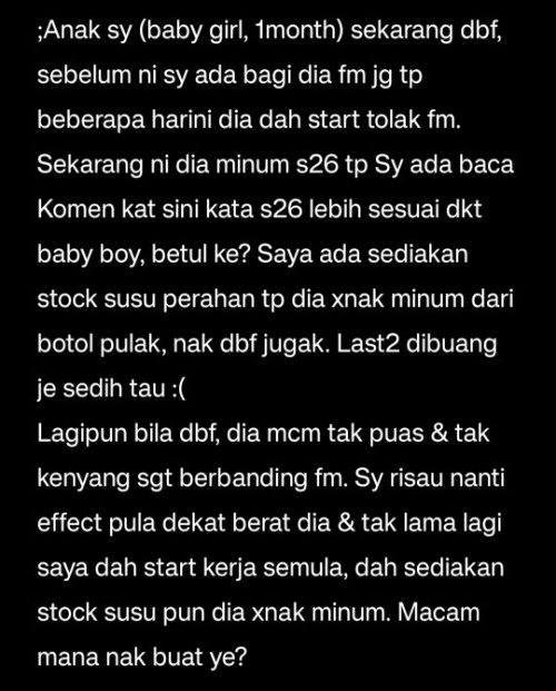Anak asik nak mengempeng je, tolak fm & susu perahan dari botol. Xlama lg sy dah start kerja semula.