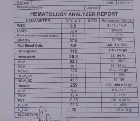 Ano po ba result ng CVC test ko? 12weeks preggy po ako